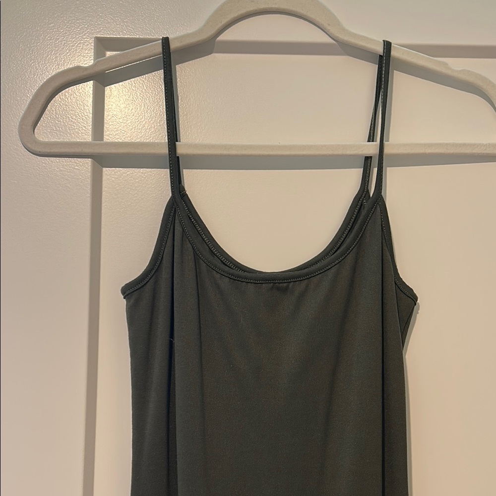 Women’s Olive Green Spaghetti Strap Tank Top